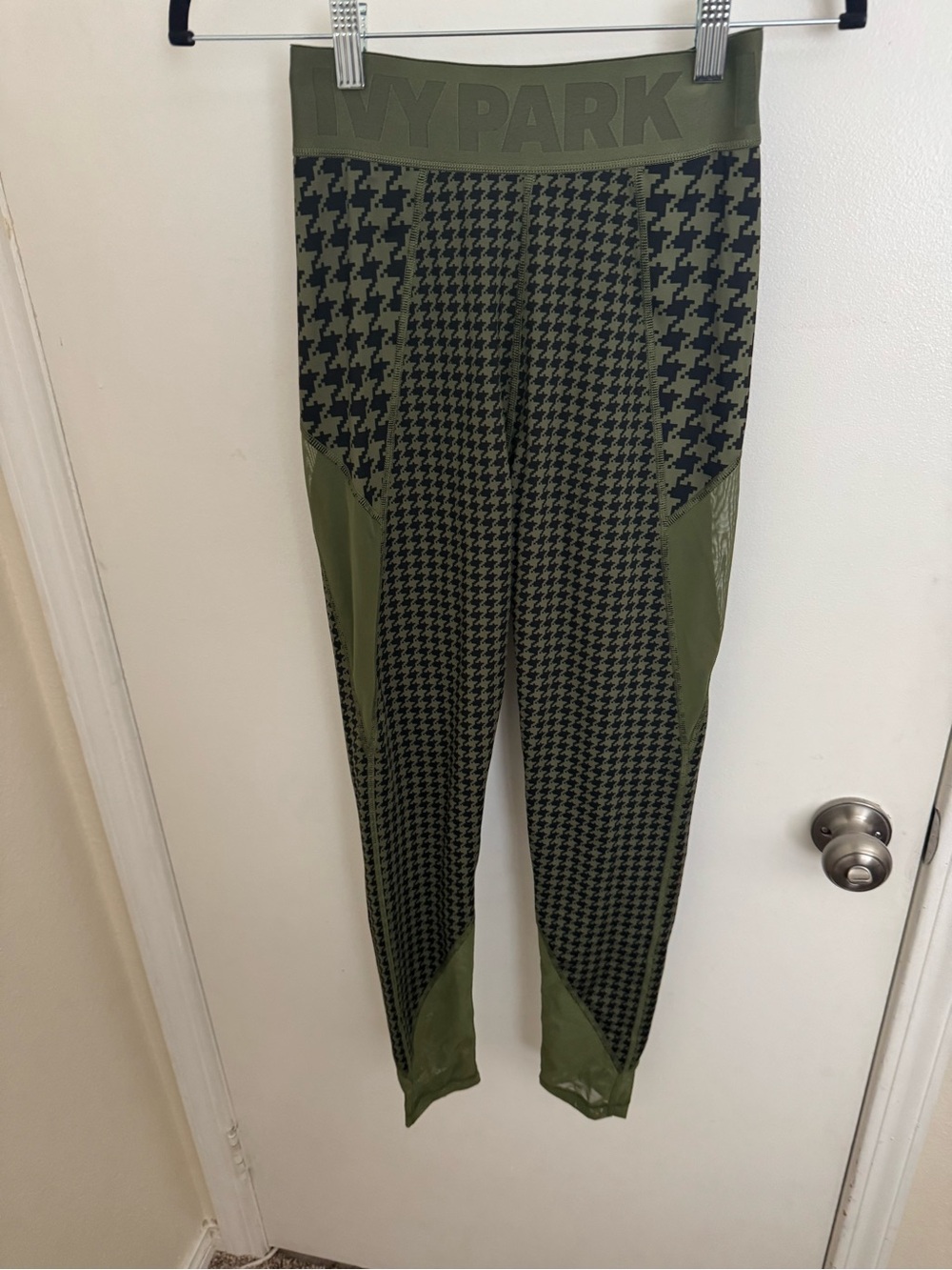 adidas Olive Green and Black Houndstooth Joggers